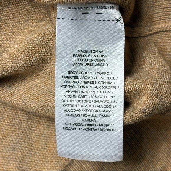 Lauren Ralph Lauren Black Label Belted Cotton-Blend Sweater Size M Camel Heather - Picture 10 of 12